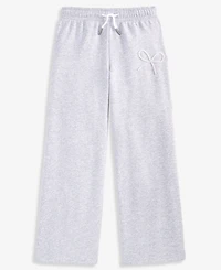 With Jules Girls' 7-16 Mini Imitation Pearl Bow Wide-Leg Sweatpants