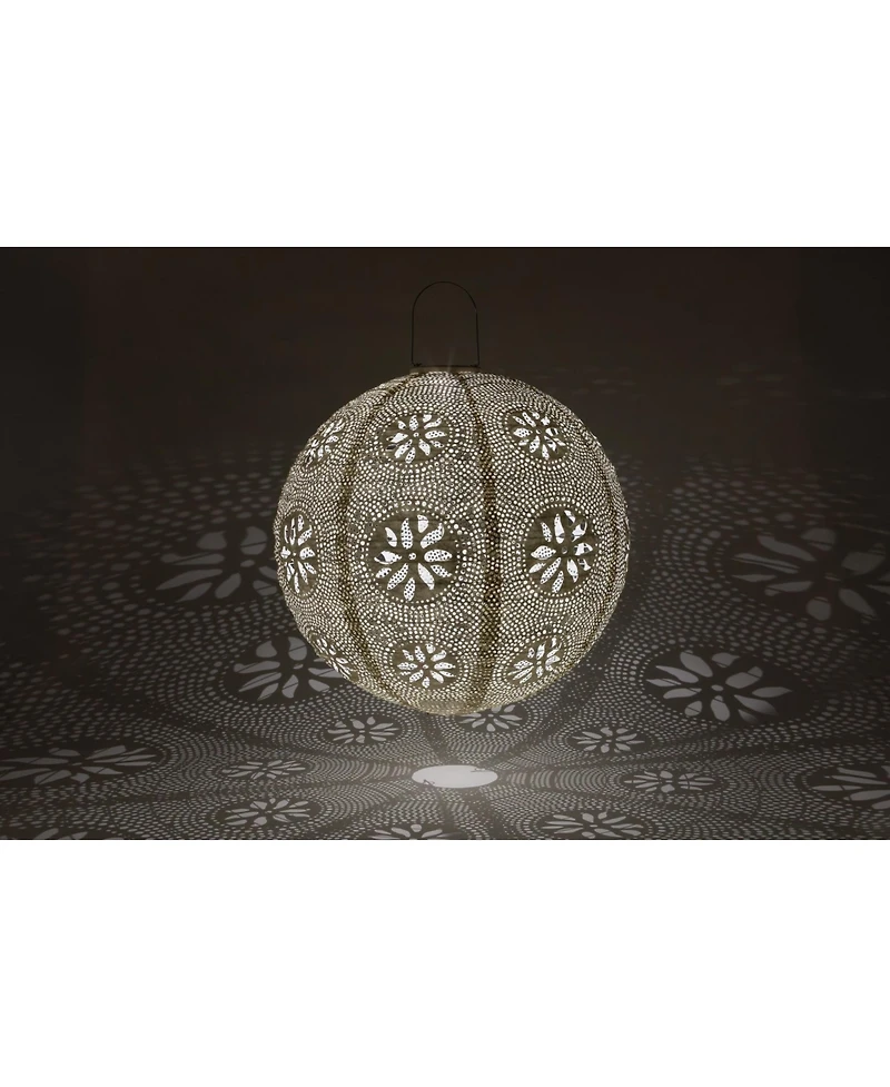 Allsop Home & Garden, Stella Luxe Globe Boho Pearl 18" Led Lantern (Battery Powered)