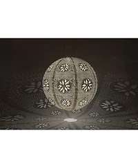 Allsop Home & Garden, Stella Luxe Globe Boho Pearl 18" Led Lantern (Battery Powered)