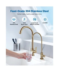Phying Brushed Gold Faucet Stainless Steel Filter Water Faucet With Solid Brass Valve Anti Rust Durable Purifier Faucet