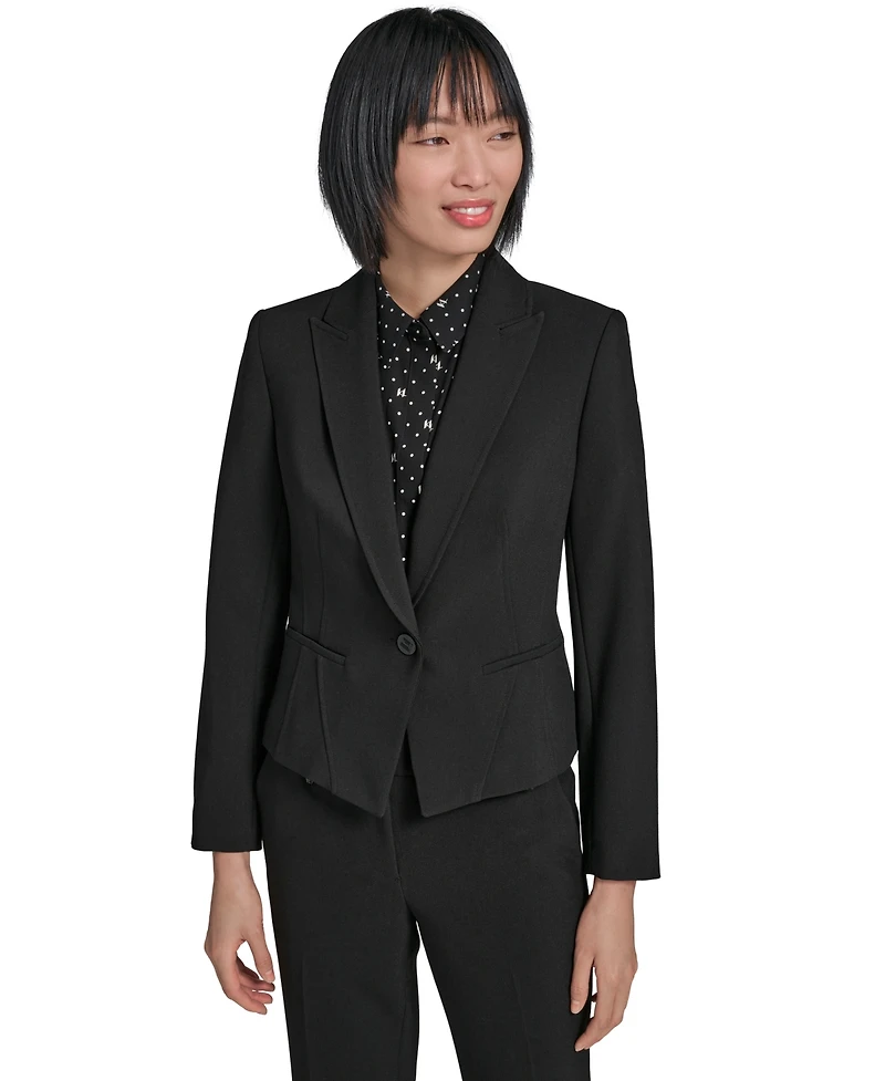 Karl Lagerfeld Paris Women's Cropped One-Button Jacket