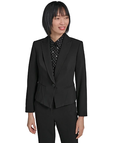 Karl Lagerfeld Paris Women's Cropped One-Button Jacket