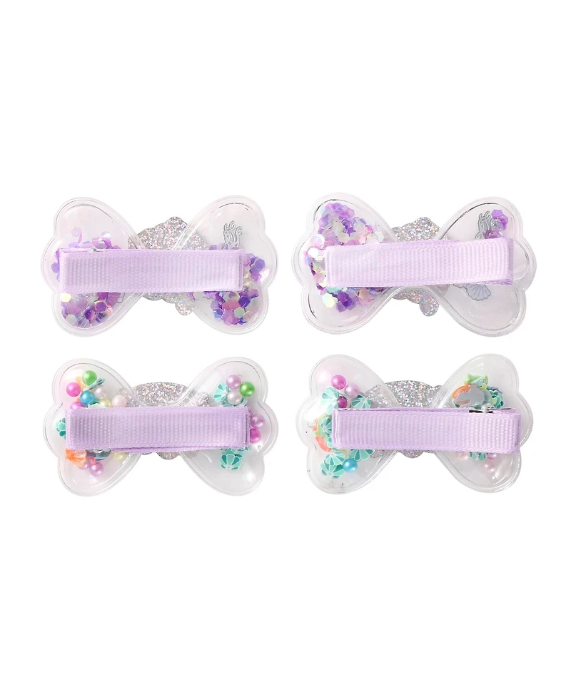 Hello Kitty Mermaid Hair Clips 4-Piece Set Official License, Snap Back Shaker Hair Clips, Sanrio Accessories