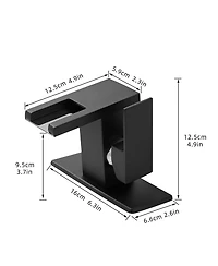 Busdays Led 3 Color Changing Waterfall Glass Spout Single Handle One Hole Deck Mount Bathroom Sink Faucet Hot Cold Mixer