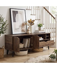Slickblue Tv Stand for 65" TVs Rustic Entertainment Cabinet