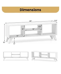 Slickblue Media Tv Console Table with Raised Support Legs and Storage Shelves