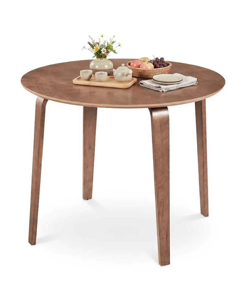 Slickblue Small Space Round Dining Table with Rubber Wood Legs for Home Use