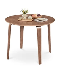 Slickblue Small Space Round Dining Table with Rubber Wood Legs for Home Use