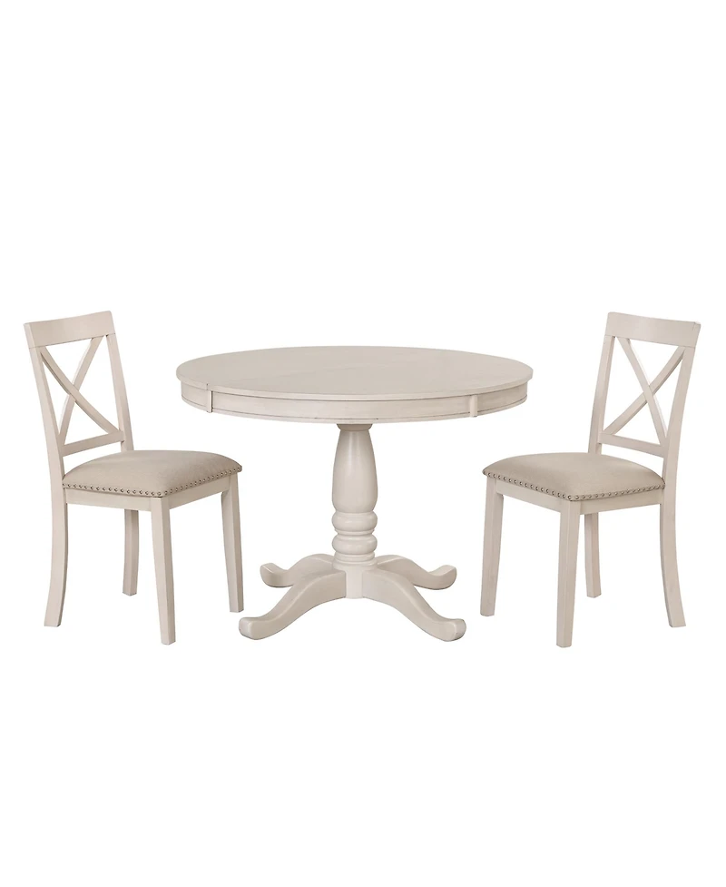 Boyel Living Modern Dining Table Set for 4,Round Table and 4 Kitchen Room Chairs,5 Piece Kitchen Table Set