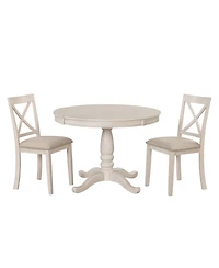 Boyel Living Modern Dining Table Set for 4,Round Table and 4 Kitchen Room Chairs,5 Piece Kitchen Table Set