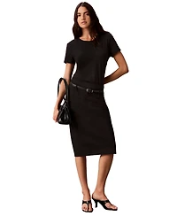 Calvin Klein Petite Belted Pencil Skirt
