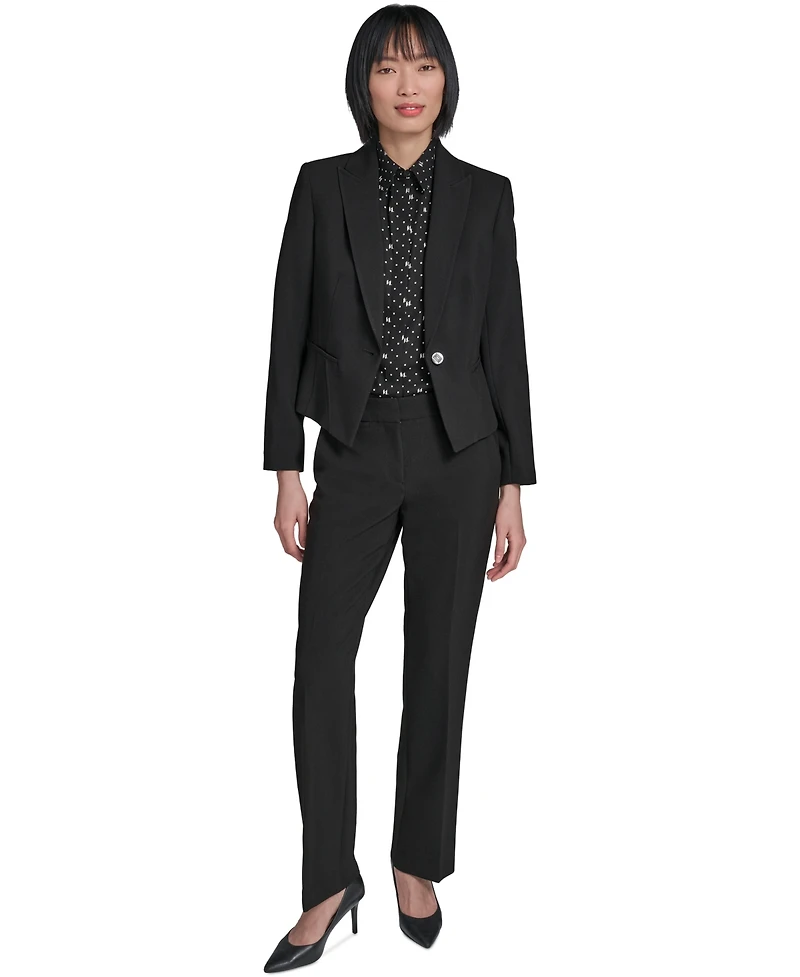 Karl Lagerfeld Paris Women's Cropped One-Button Jacket