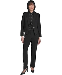 Karl Lagerfeld Paris Women's Cropped One-Button Jacket