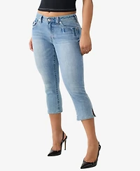 True Religion Women's Jennie Skinny Flap Capri Jeans