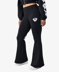 True Religion Women's Crystal Branded Flare Pants