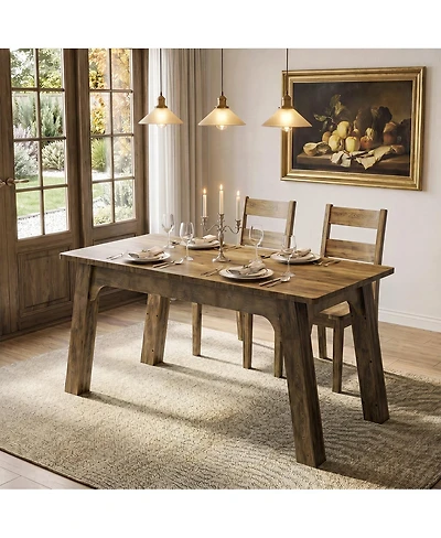 Tribesigns 63 Inch Farmhouse Dining Table for 4-6, Kitchen Table For Kitchen and Dining Room