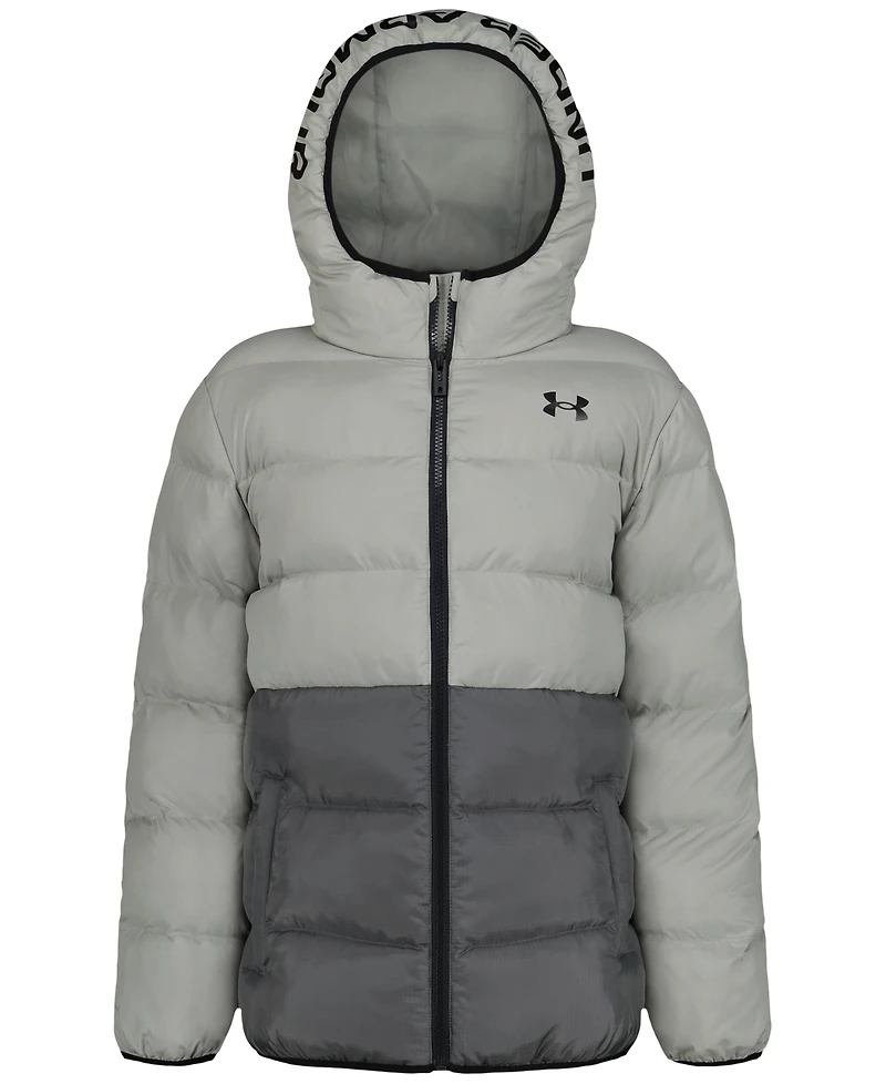 Under Armour Boys' 8-20 Logo Full-Zip Puffer Hooded Jacket