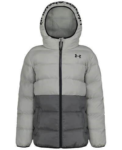 Under Armour Boys' 8-20 Logo Full-Zip Puffer Hooded Jacket