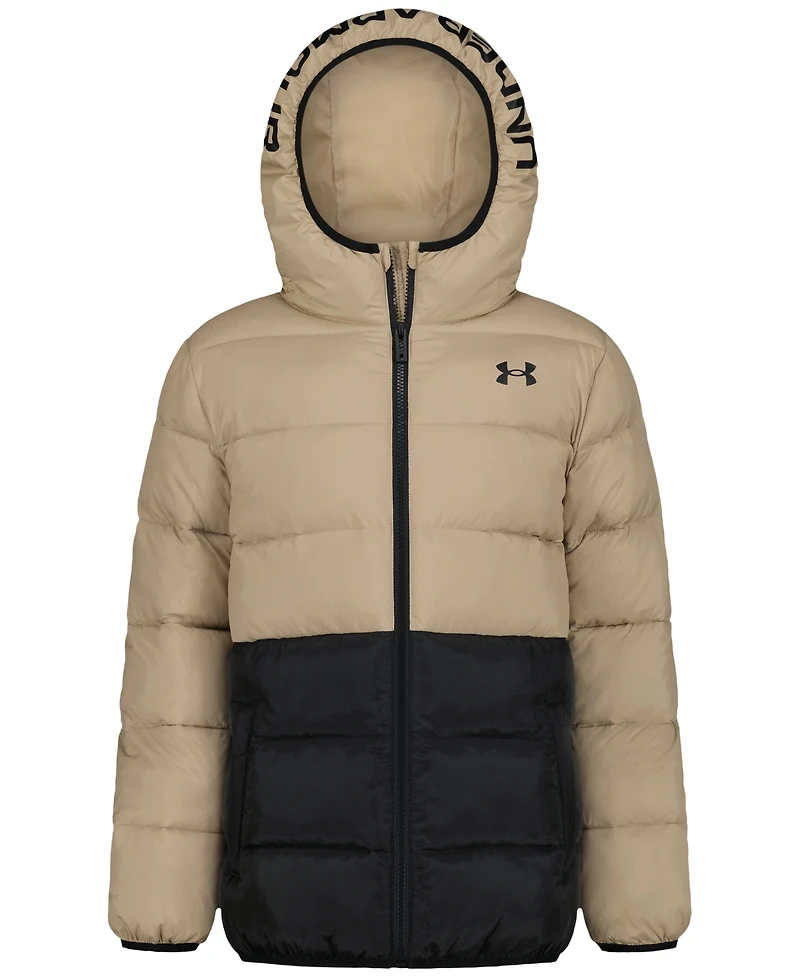 Under Armour Boys' 8-20 Solid Logo Full-Zip Puffer Hooded Jacket