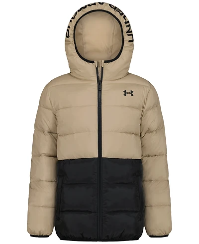 Under Armour Boys' 8-20 Solid Logo Full-Zip Puffer Hooded Jacket