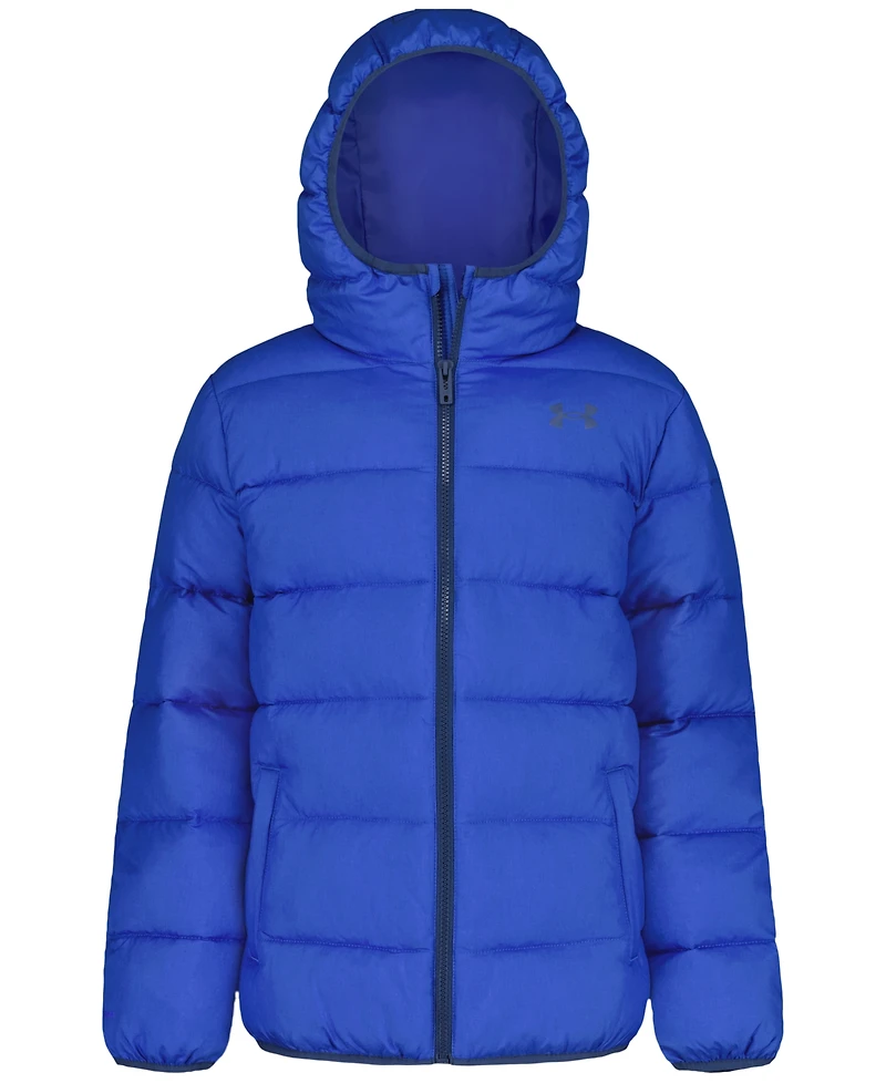 Under Armour Boys' 8-20 Solid Logo Full-Zip Puffer Hooded Jacket