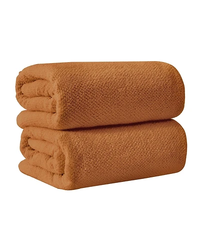 Linery and Co. 100% Cotton Textured 2-Piece Oversized Bath Sheet Set, 35" x 68"