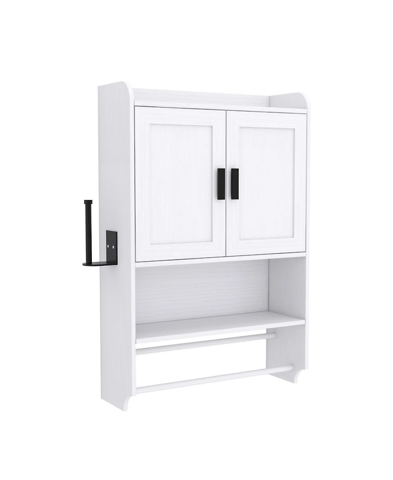Phying Over The Toilet Storage Cabinet Bathroom Wall Mounted Medicine Cabinet Towel Bar and Paper Holder Multipurpose Bathroom Organizer Cabinet