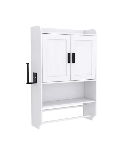 Phying Over The Toilet Storage Cabinet Bathroom Wall Mounted Medicine Cabinet Towel Bar and Paper Holder Multipurpose Bathroom Organizer Cabinet