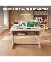 Kinder King Kids Table and Chair Set, Activity Desk for Drawing, Reading, Building Blocks, and Play