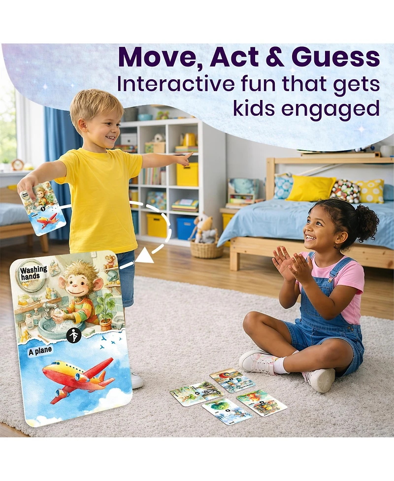 Quokka Active Movement Game for Kids Ages 4-8 – 100 Exercise Cards, Indoor and Outdoor Brain Break Games Home Classroom