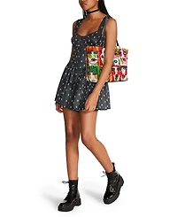 Betsey Johnson Faces Artwork Large Tote Handbag