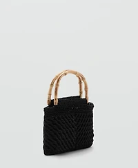 Mango Women's Bamboo Handle Handbag