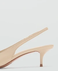Mango Women's Pointed-Toe Leather Heeled Shoes