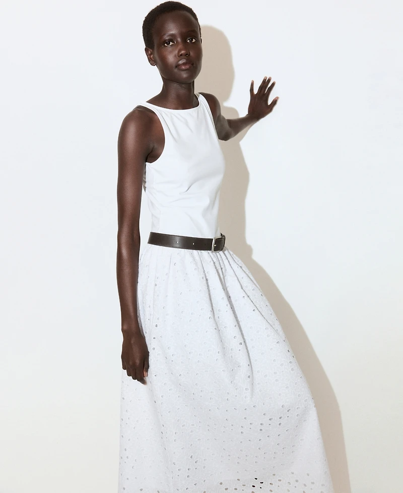 Mango Women's Openwork Embroidery A-Line Dress