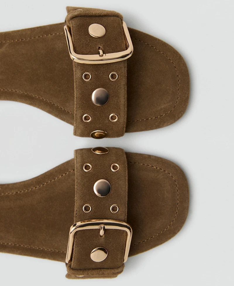 Mango Women's Buckle Leather Sandals