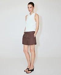 Mango Women's Ruched Waist Straight Shorts