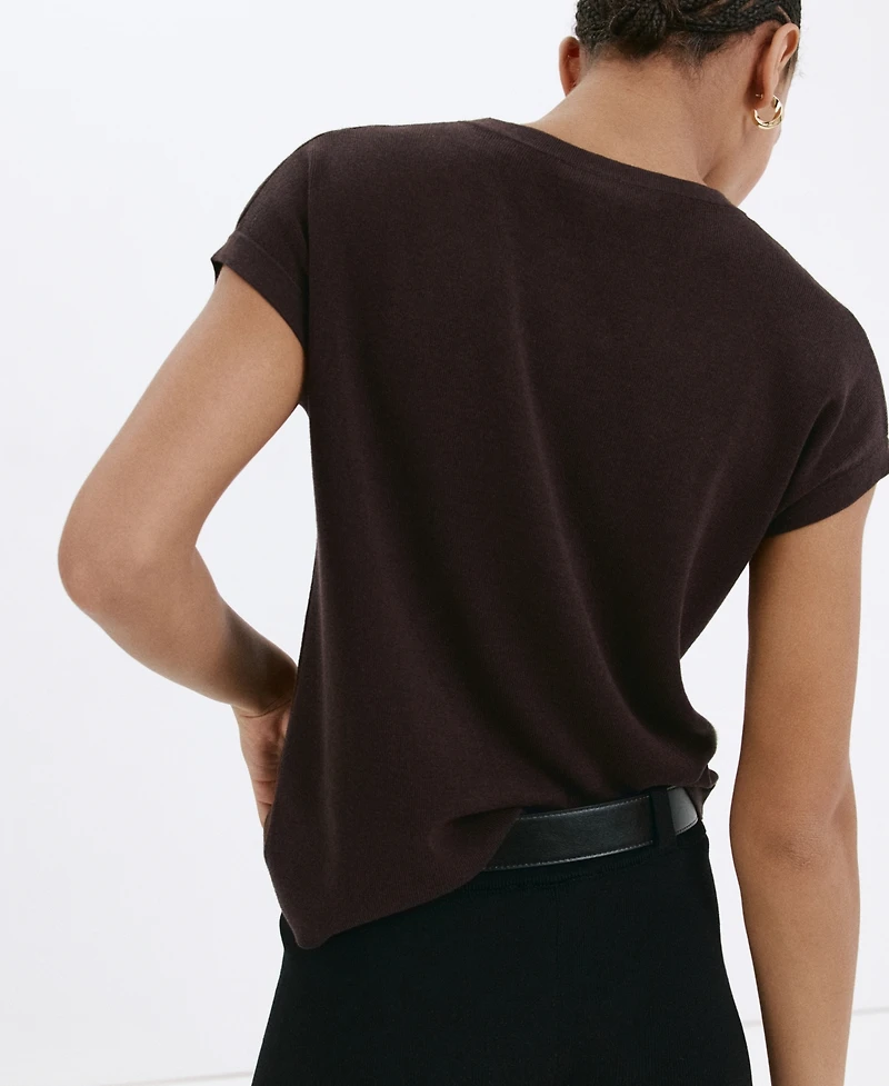 Mango Women's Short-Sleeve Cotton Sweater