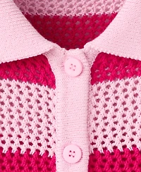 Mango Women's Striped Openwork Knitted Cardigan