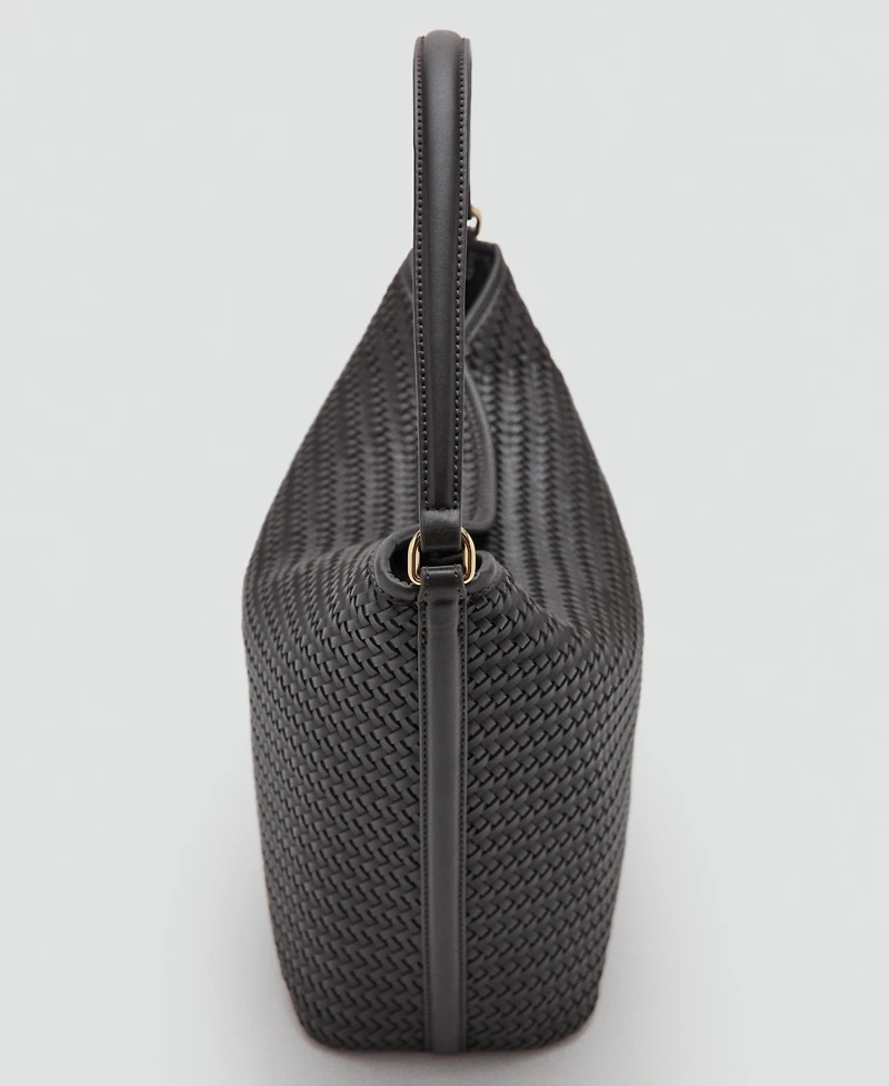 Mango Women's Braided Bucket Shoulder Bag