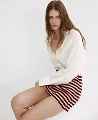 Mango Women's Striped Knitted Skirt