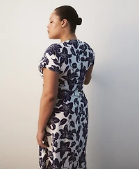 Mango Women's Ruched Sides Floral Dress