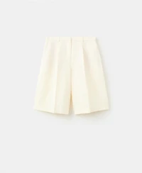 Mango Women's Straight Linen Bermuda Shorts