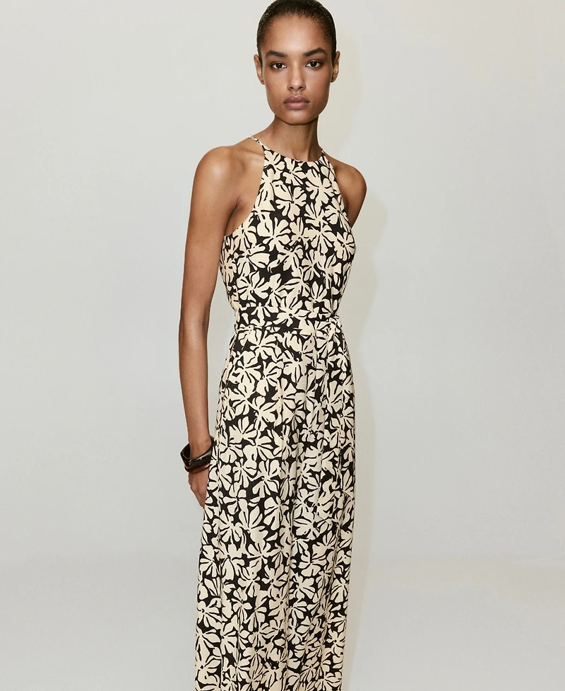 Mango Women's Belted Floral-Printed Jumpsuit