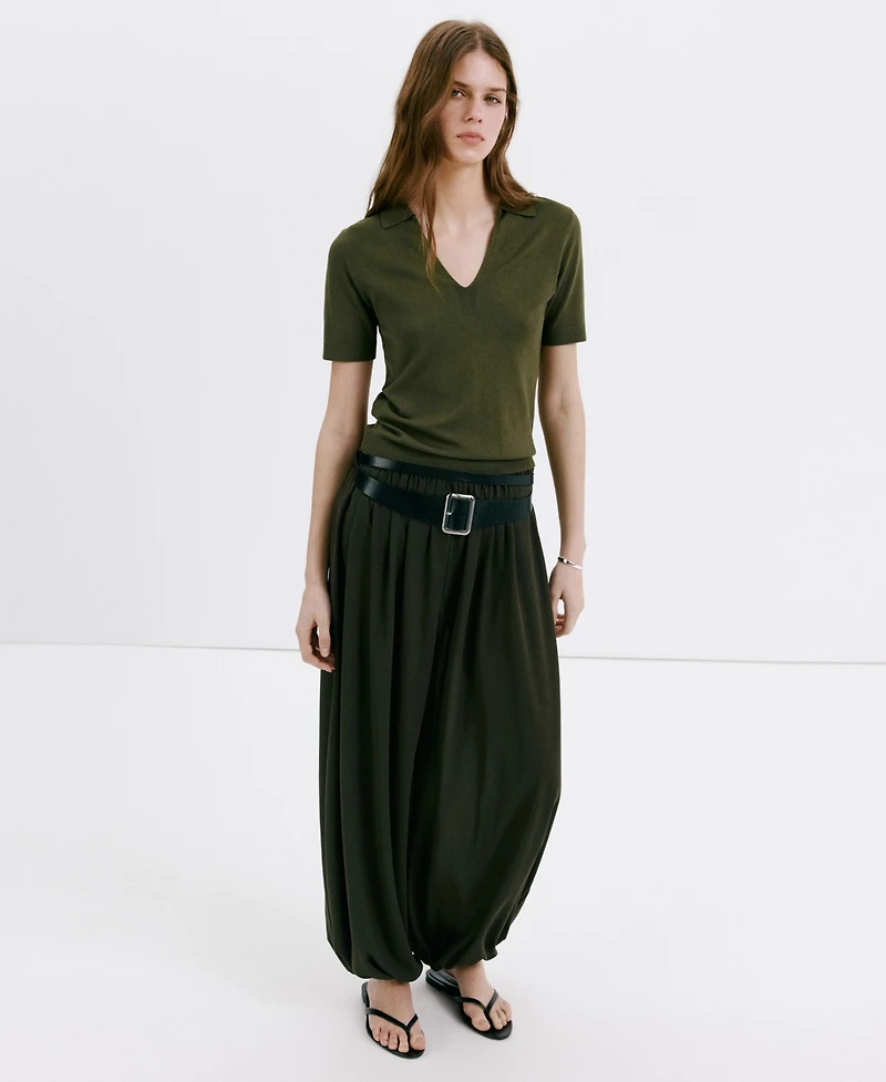 Mango Women's Fine-Knit Polo Shirt