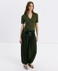Mango Women's Fine-Knit Polo Shirt
