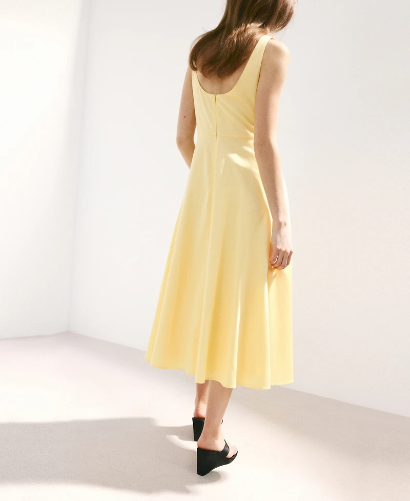 Mango Women's Boat-Neck Ruched Dress
