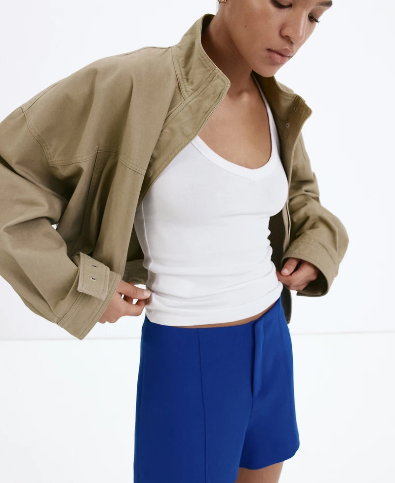 Mango Women's Fitted Solid Shorts