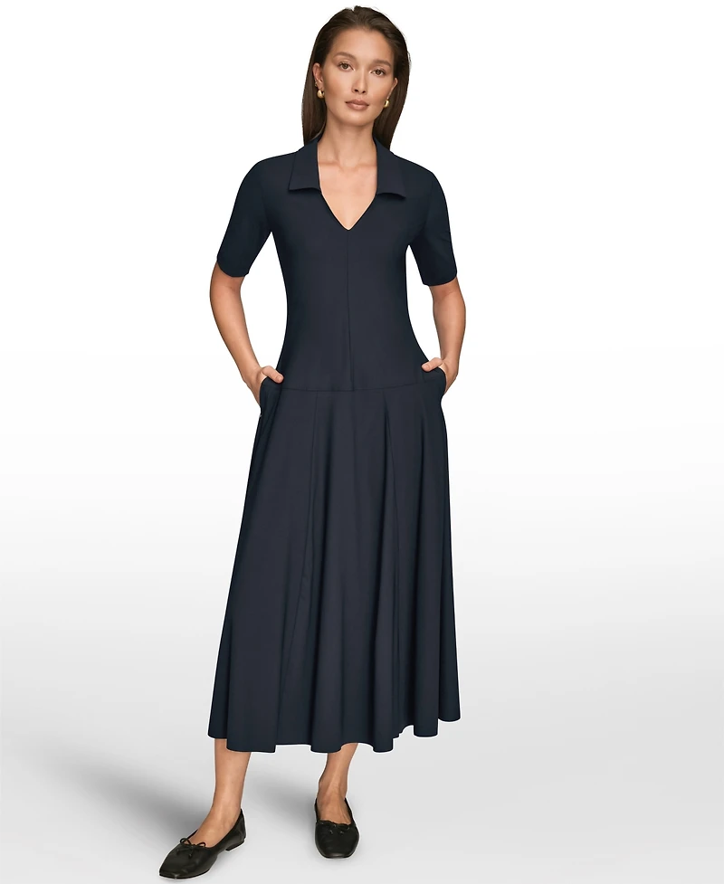 Donna Karan Weekend Women's Elbow-Sleeve Polo Dress