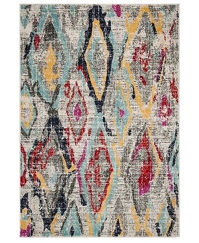 Safavieh Adirondack 209 Light Gray and Red 5'1" x 7'6" Area Rug