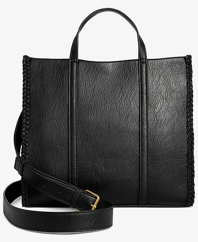 Style & Co Braided Trim Boxy Tote Bag, Macy's Exclusive